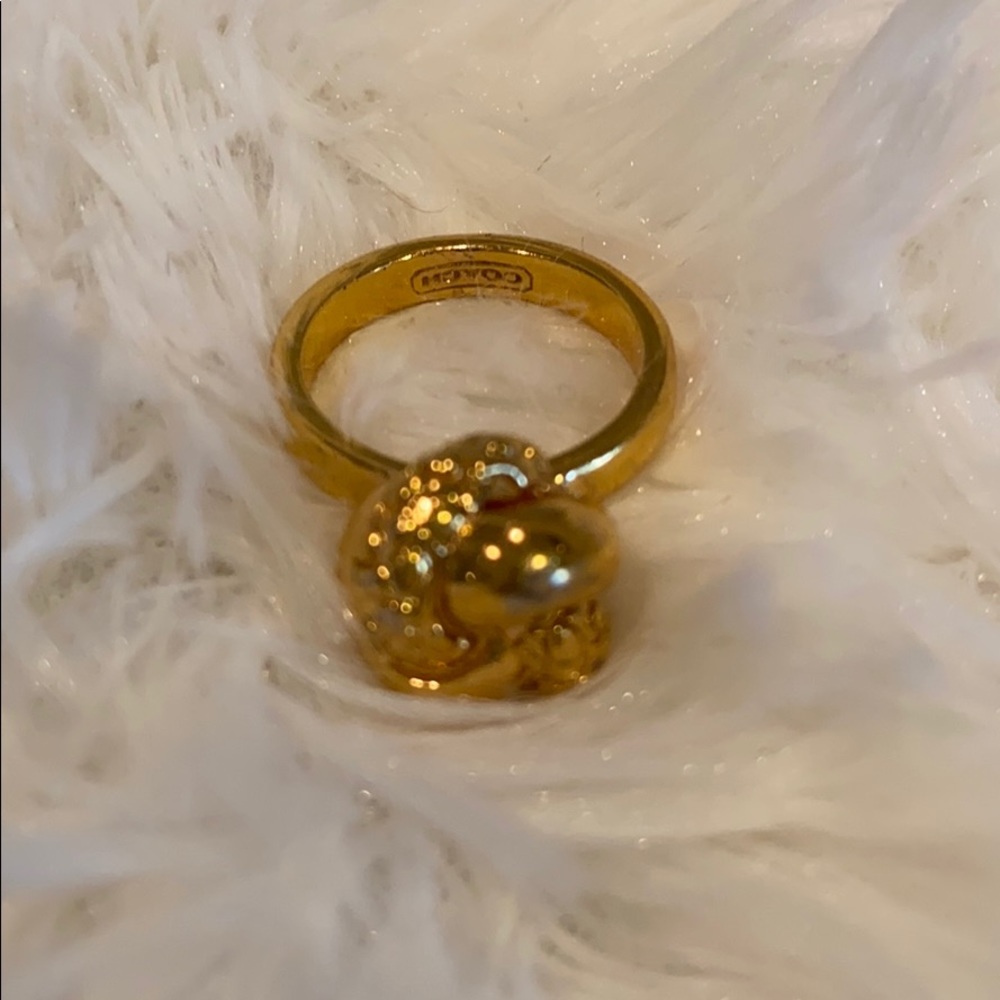 Coach gold color knot ring